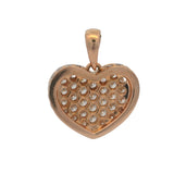 Solid 18kt Rose Gold and Diamond Cluster Pave Heart Dangle Charm
