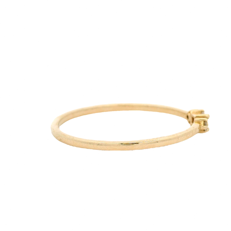 Anillo de moda de oro amarillo macizo de 14 kt con circonitas cúbicas de talla baguette y redonda, talla 10
