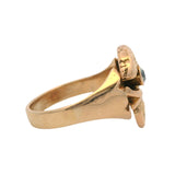 Antique Rare Victorian Solid 14kt Yellow Gold 0.15ct Old Euro Diamond Snake Serpent Ring Size 8
