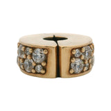 Pandora Rare Retired Solid 14kt Yellow Gold and CZ Clear Pave Spacer Clip Charm