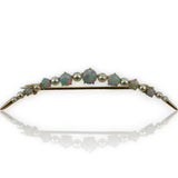 Bates & Klinke Signed 1900-1910s Opal and Pearl Crescent Moon Brooch Pin with Original Pinback