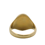 Trinity Vintage 1950s Solid 18kt 750 Yellow Gold 17mm Wide Oval Blank Signet Ring Size 9