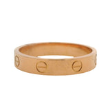 Cartier Solid 18kt Rose Gold Small Model LOVE Classic Screw Band Ring Size 9