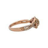 Neil Lane 14kt Rose Gold 0.33ct Center Diamond Double Halo Twist Band Ring Sz 9