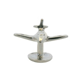 Vintage 925 Sterling Silver 3D Airplane Plane Single Cufflink