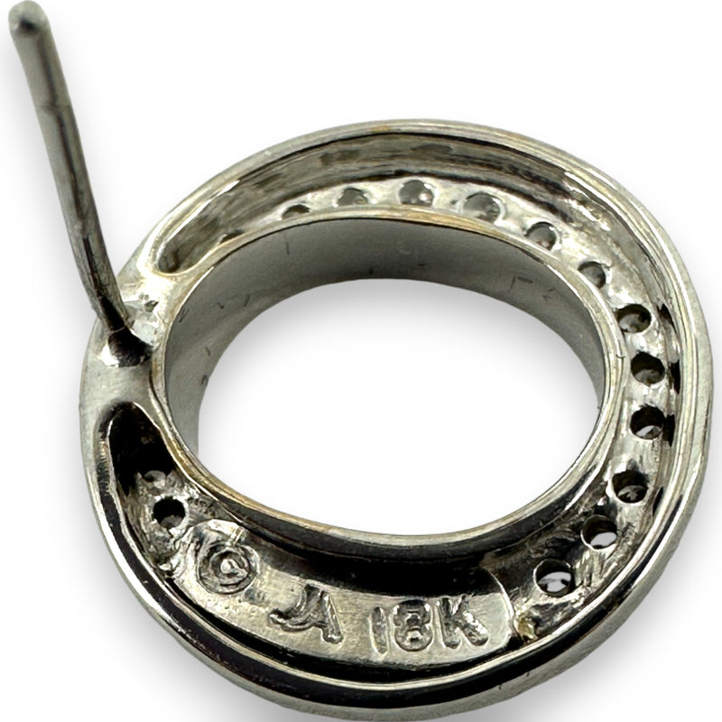 John Atencio Limited Edition Endearment Collection 18kt White Gold and Diamond Circle "O" Stud Earrings