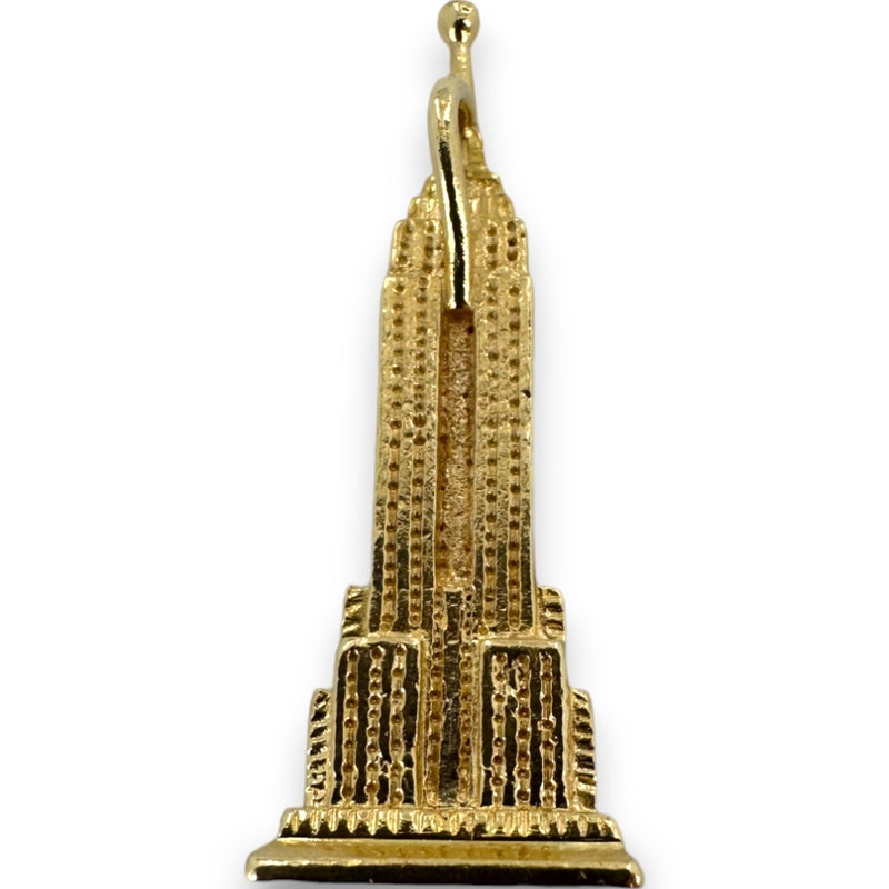 Vintage NYC Empire State Building NYC Pendant Charm Solid 14kt Yellow Gold