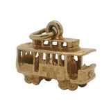 Vintage Solid 14kt Yellow Gold Cable Car Trolley Dangle Charm