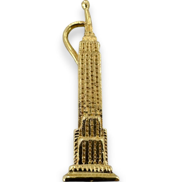Vintage NYC Empire State Building NYC Pendant Charm Solid 14kt Yellow Gold