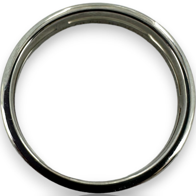 HERMES 18kt White Gold 3.6mm Ariane Wedding Band Size 7 Ring