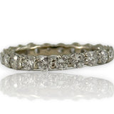 Round Brilliant Diamond Eternity 3mm Band Size 7 14kt Solid White Gold 1.89ctw Ring