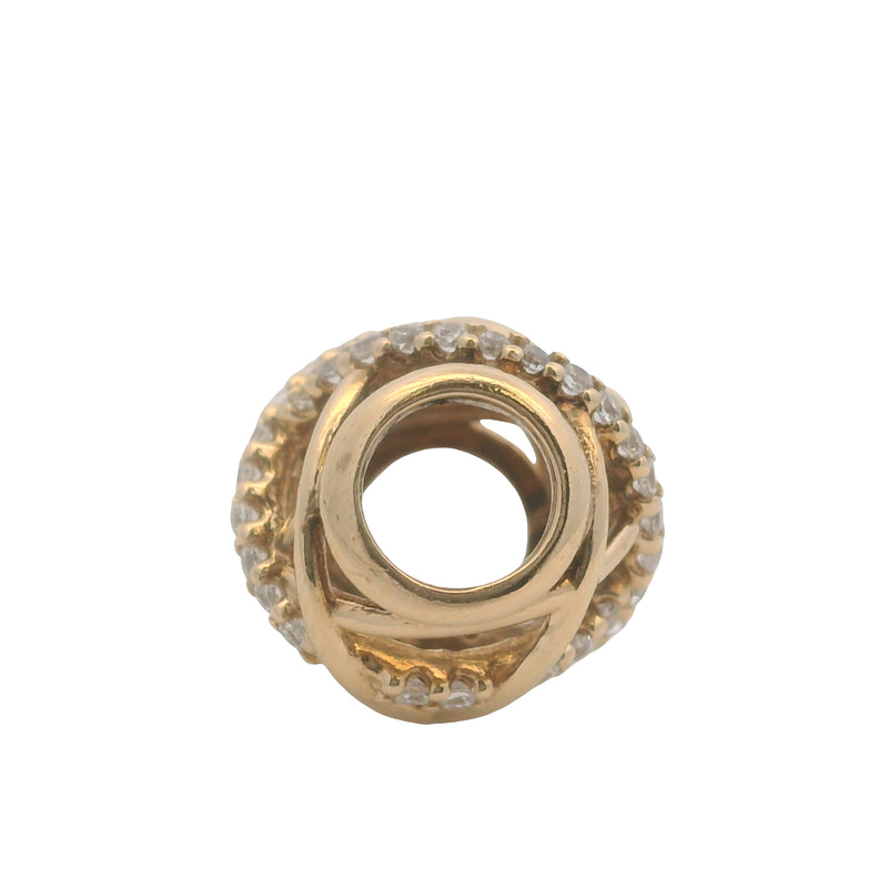 Pandora Solid 14kt Yellow Gold and CZ Galaxy Openwork Bead Spacer Charm