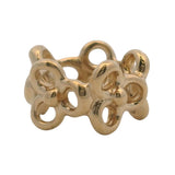 Pandora Retired 14kt Yellow Gold Trinity Flower Floral Spacer Bracelet Charm