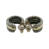 David Yurman Cable Collectibles 925 Sterling and 14k Yellow Gold Huggie Hoops Earrings