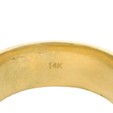 Solid 14kt Yellow Gold And Enamel Jamaican Colors Green Yellow Black 8.3mm Band Size 10
