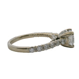 Cushion Cut 0.64ct Diamond Engagement Ring and Diamond Band In 18kt White Gold Size 5