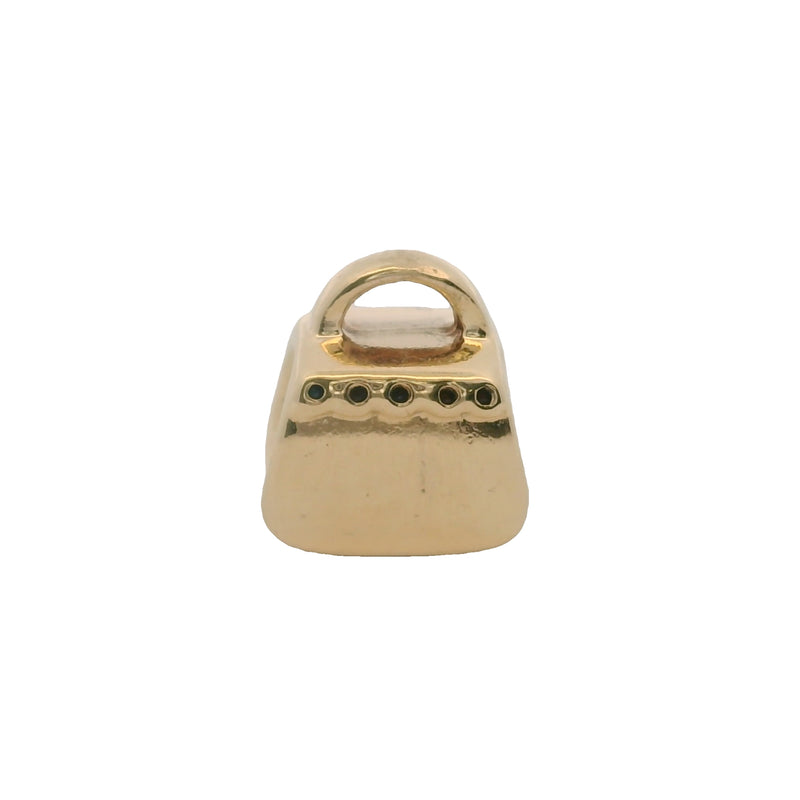 Charm deslizante para bolso de mano Pandora de oro macizo de 14 kt con un diamante.