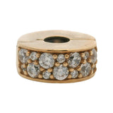 Pandora Rare Retired Solid 14kt Yellow Gold Clear Pave CZ Spacer Charm