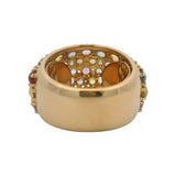IVAR 18k Yellow Gold 9.66ctw Multicolored Sapphire Zero 3 Dome Cluster Ring Sz 8