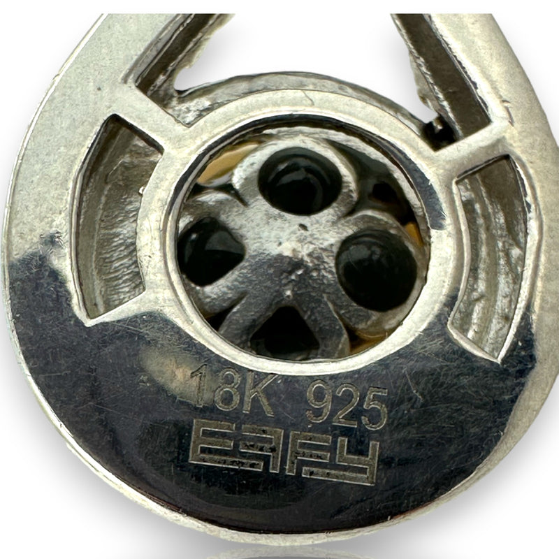 Joyería EFFY con detalle trenzado en plata de ley 925 maciza y colgante de oro amarillo de 18 kt de 4,3 cm de largo con gran perla de los Mares del Sur.