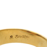 Vintage Susan Sadler Solid 18kt Yellow Gold Cabochon Citrine and Diamond Cocktail Ring Size 7