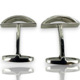 GUCCI Solid 18kt White Gold and Diamond Whale Back GG Logo Cufflinks Made In Arezzo, Italy with Italian and Swiss Hallmarks