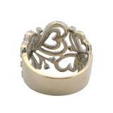 EFFY Solid 14kt White Gold Diamond Swirl Heart Statement 20mm Cluster Ring Size 7.5