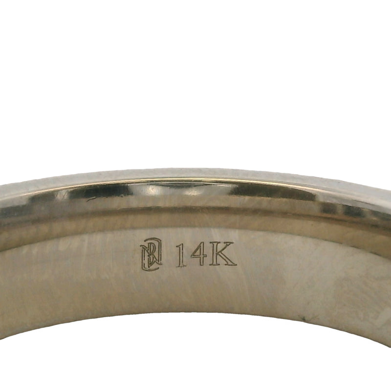 Anillo Blue Nile para hombre, de oro blanco macizo de 14 kt y 9,5 g, con acabado mate cepillado y banda cómoda de 6 mm.