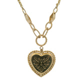 EFFY D'Oro Solid 14kt Yellow Gold and 0.75ctw Diamond Cluster Pave Heart Pendant 18" Necklace