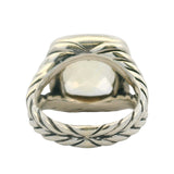 David Yurman 925 Sterling and 18k Gold Citrine Diamond 15mm Albion Ring Size 4