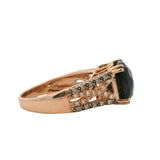 LeVian Solid 14kt Rose Gold Smoky Quartz and Diamond Cocktail Ring Size 8
