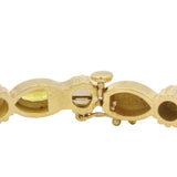 Vintage Solid 18kt Yellow Gold and Yellow Sapphire Mixed Cut Hinged Bangle 7" Bracelet