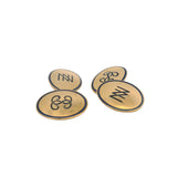 Antique Early 1900s Solid 14kt 585 Yellow Gold and Blue Enamel N Initial 12g Cufflinks