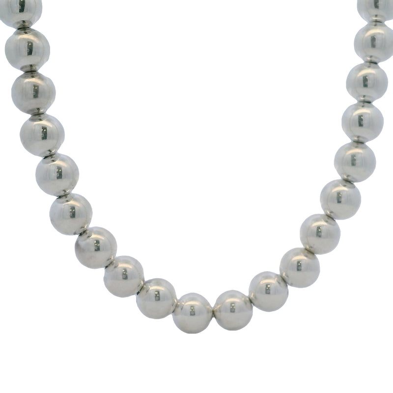 Tiffany & Co HardWear Collection Ball Necklace in 925 Sterling Silver 18" 10mm Beads (2)