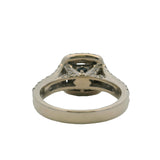 Vera Wang Love 14kt White Gold 1ct Center Princess Diamond and Double Halo Engagement Ring Size 6.5