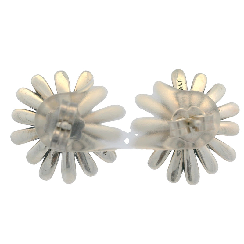 Pandora 925 Sterling Silver Pave CZ Cubic Zirconia Daisy Statement 16mm Wide Stud Earrings