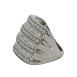 EFFY Jewelry 14k White Gold Classique Baguette Diamond Cluster Cocktail Ring S 7