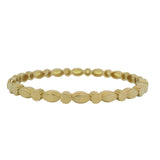 Vintage Solid 18kt Yellow Gold and Yellow Sapphire Mixed Cut Hinged Bangle 7" Bracelet