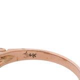 Vintage 1930s Solid 14kt Rose Gold Retro Bow Ring With 3 Pink Rubies Size 7