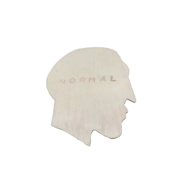 Vintage 1990 Gillie Holme 925 Sterling Silver Handmade Artist Normal Head Brooch