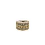 Solid 14kt Yellow Gold and Cubic Zirconia Stars Celestial Clip Slide/Spacer Charm