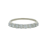 14k White Gold 0.80ctw Round Diamond Half-Eternity Wedding Stackable Band Size 8