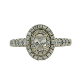 Vera Wang Love Solid 14kt White Gold 0.75ctw Double Halo Engagement Ring Size 6