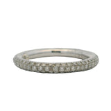 Solid 900 Platinum and Diamond Pave 2.6mm Wedding Eternity Ring Size 4.75