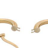 Vintage UnoAerre Italian Solid 18kt Yellow Gold Etched Textured 22mm Hoop Earrings