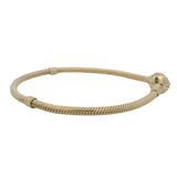 Pandora Solid 14kt Yellow Gold Snake Charm Bracelet With Stoppers and Cylinder Clasp 7.5"