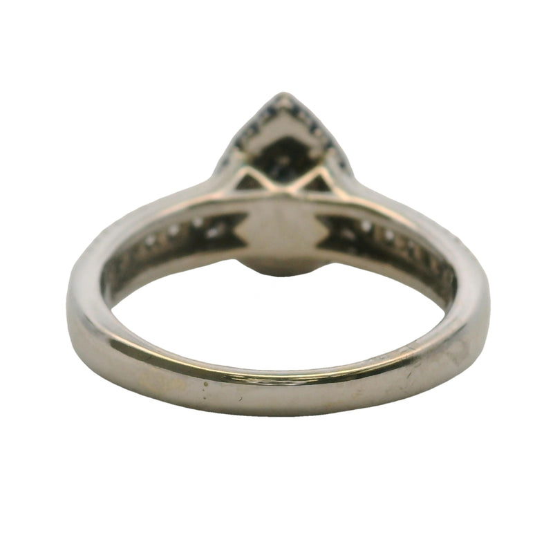 Vera Wang Love Pear Diamond Double Halo Frame 14kt White Gold Engagement Ring Size 8.75