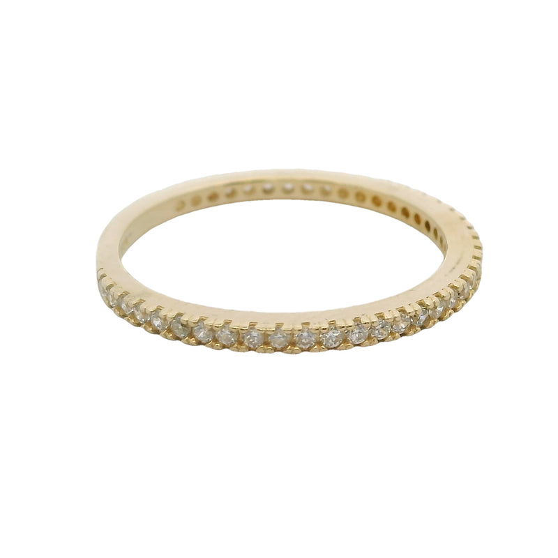 14kt Yellow Gold and CZ Cubic Zirconia 3/4 Eternity Stackable Band Ring
