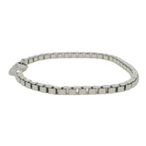 Tiffany & Co 925 Sterling Silver Venetian Box Link Chain 7.75" 4mm Bracelet