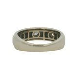 The Leo Retired Men's Solid 14kt White Gold and Diamond Geometric 3-Stone Band Ring Size 10.5